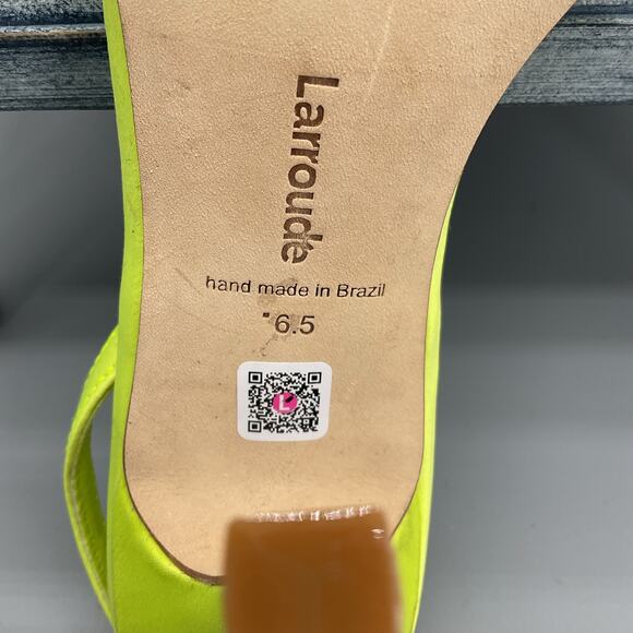 NEW Larroudé Women’s Annie Slingback Stiletto Sandals Yellow Size 6.5 - Picture 5 of 10